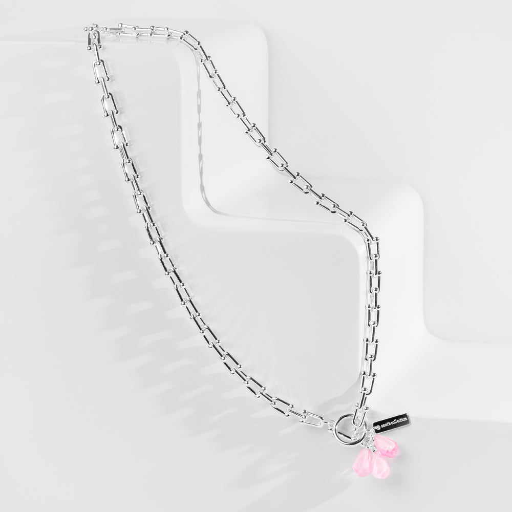 Armenian Pomegranate Seeds Necklace in Silver and Pink - Fertility and Abundance Symbolized - 16" & 18" Lengths Bijou Her