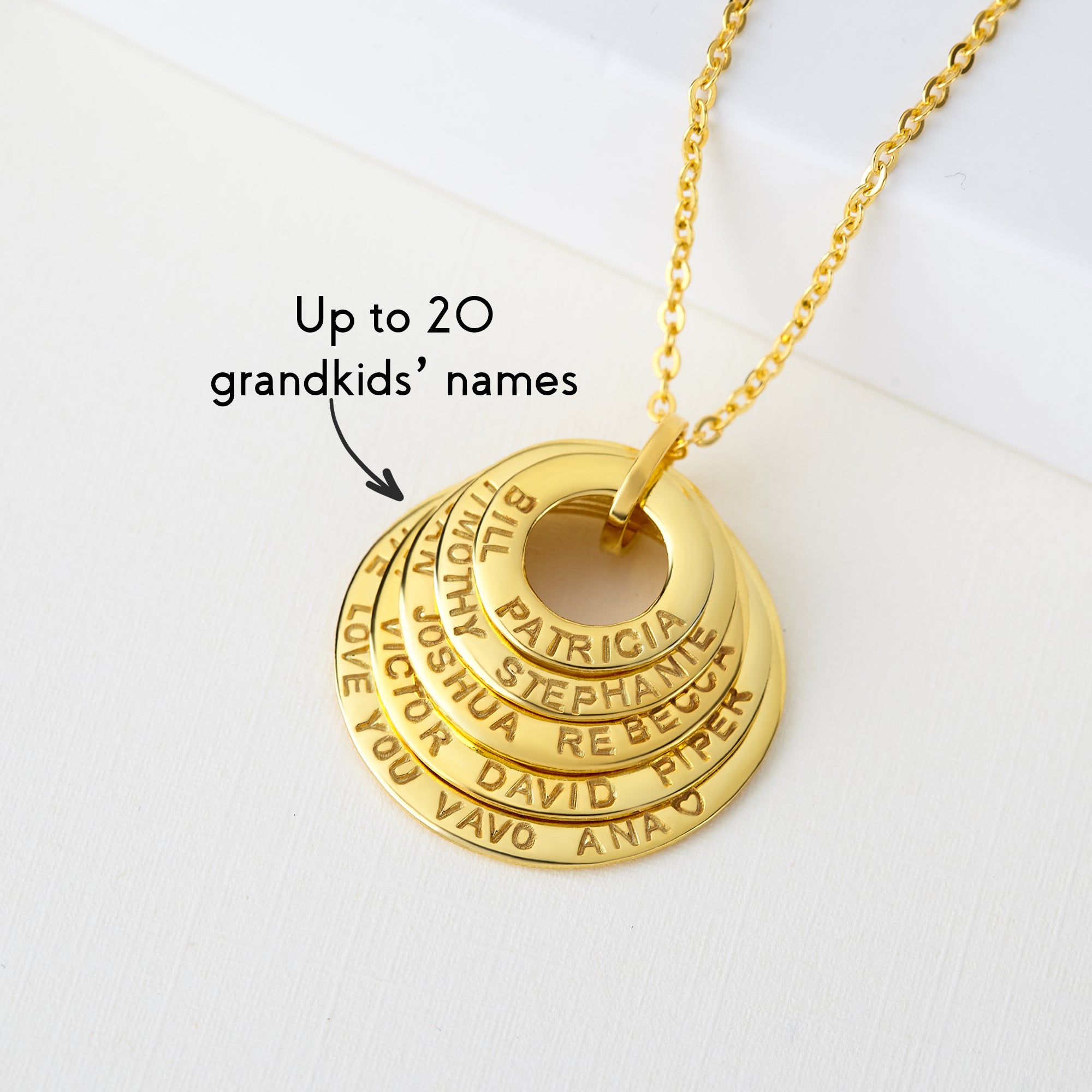 Personalized Grandchildren Necklace with Names - Sterling Silver and Gold-Plated Options for Grandma Gifts - Necklaces - Bijou Her -  -  - 