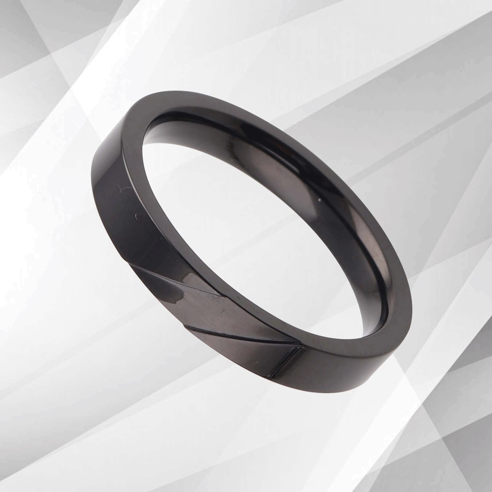 18Ct Black Gold Titanium Band Ring - Hypoallergenic, Handmade, Comfort Fit for Men's Wedding, Engagement, Anniversary Bijou Her