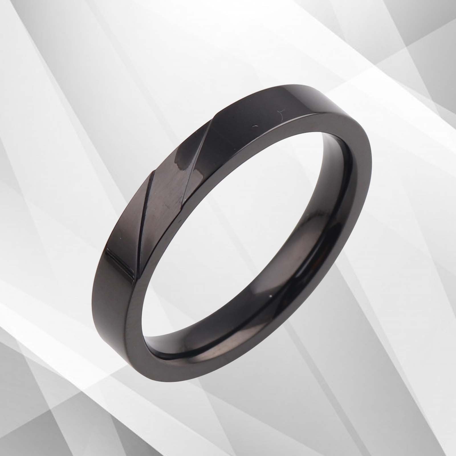 18Ct Black Gold Titanium Band Ring - Hypoallergenic, Handmade, Comfort Fit for Men's Wedding, Engagement, Anniversary Bijou Her