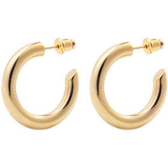 18K Gold Plated Faye Mini Hoop Earrings: Sleek and Chunky Design Bijou Her