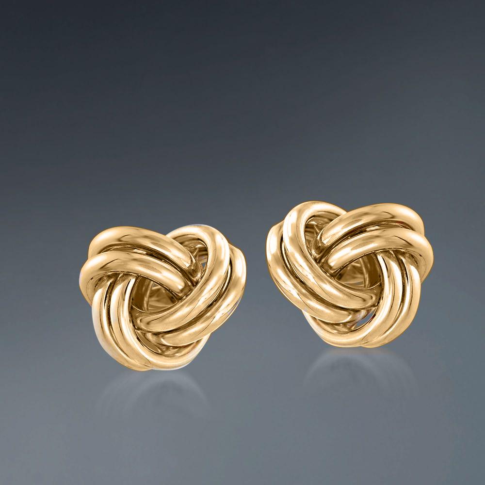 18K Gold Plated Mesh-Knot Twist Stud Earrings: Hypoallergenic & Made to Last Bijou Her