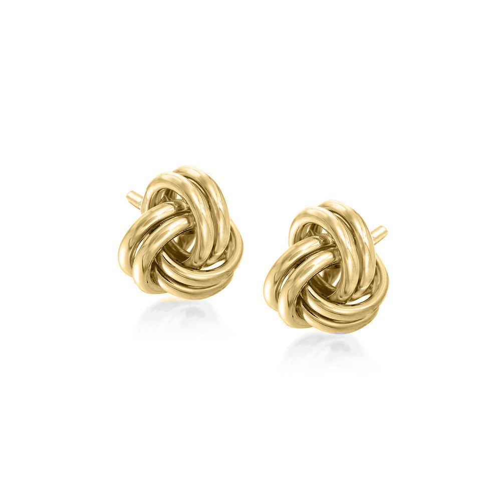 18K Gold Plated Mesh-Knot Twist Stud Earrings: Hypoallergenic & Made to Last Bijou Her