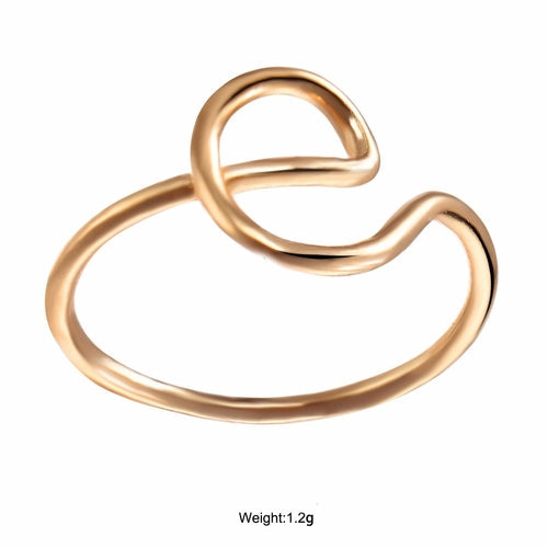 18K Gold Plated Monogram Ring - A-Z Initials, Italian Design, Adjustable Size, Hypoallergenic & Durable Bijou Her