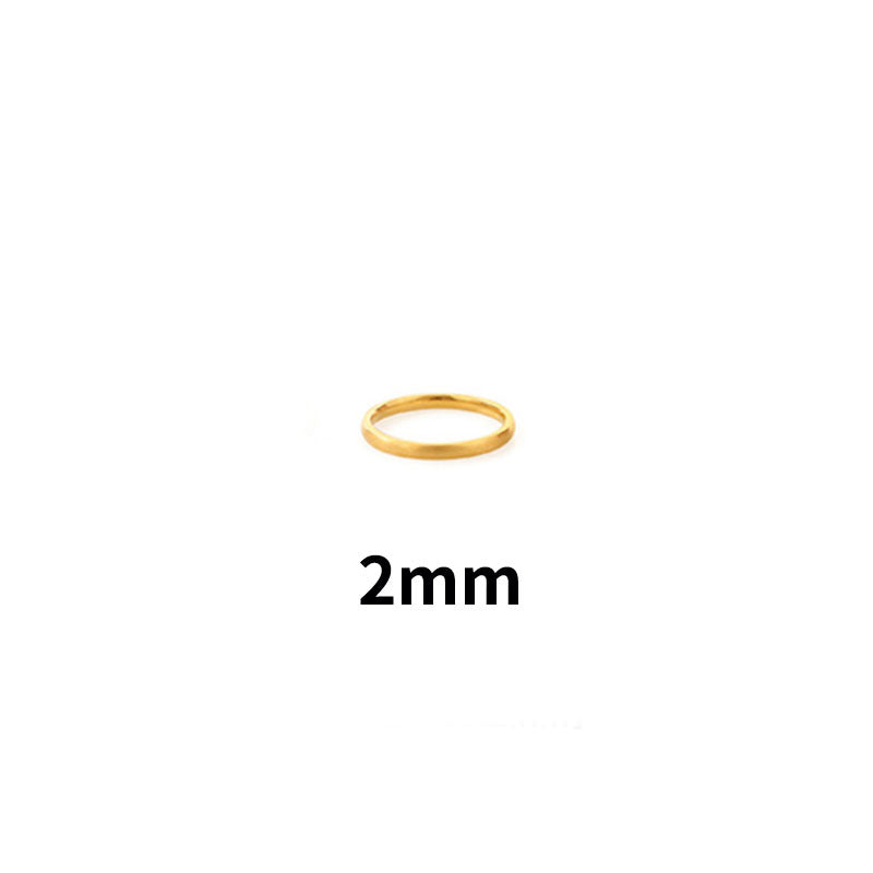 18k Gold Plain Ring Titanium Steel Ring Female Bijou Her