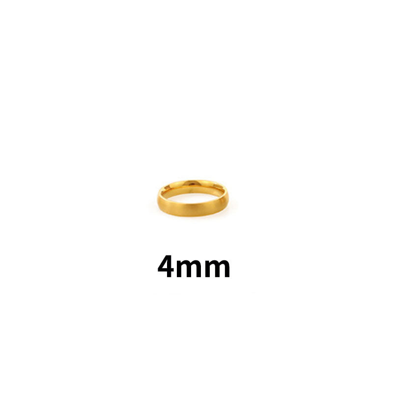 18k Gold Plain Ring Titanium Steel Ring Female Bijou Her