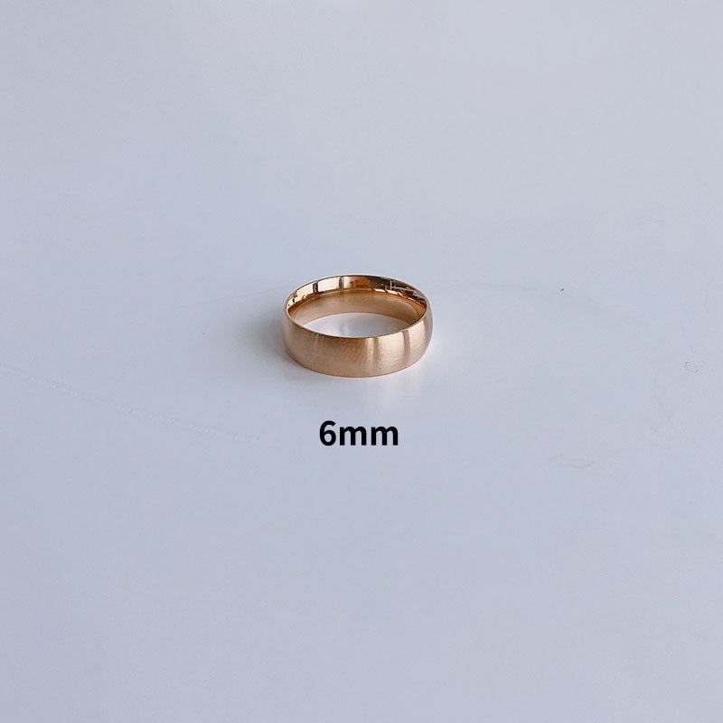 18k Gold Plain Ring Titanium Steel Ring Female Bijou Her