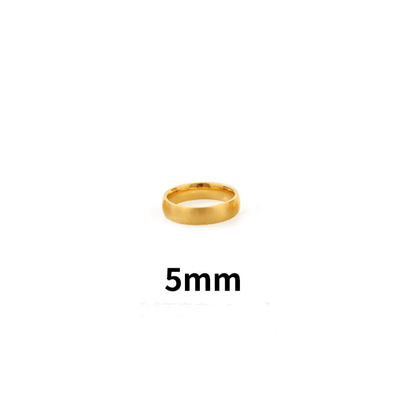 18k Gold Plain Ring Titanium Steel Ring Female Bijou Her