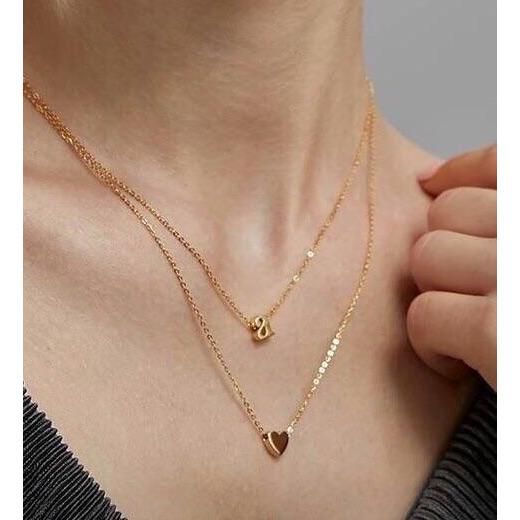 18k Gold Plated Mini Initial Necklace - Perfect for Layering and Gifting Bijou Her