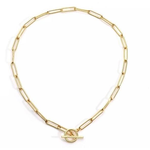 18k Gold Plated Stainless Steel Choker Necklace - 14.5" Length, Hypoallergenic Bijou Her