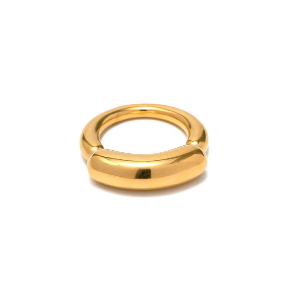 18k Gold Plated Stainless Steel Ring Bijou Her