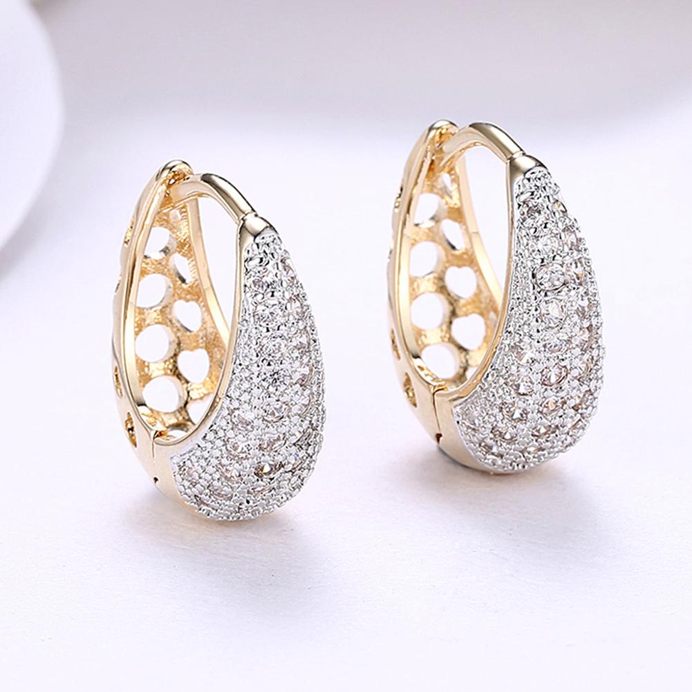 18mm Crystal Pave Heart Teardrop Huggie Earrings - Hypoallergenic & Comfortable Bijou Her