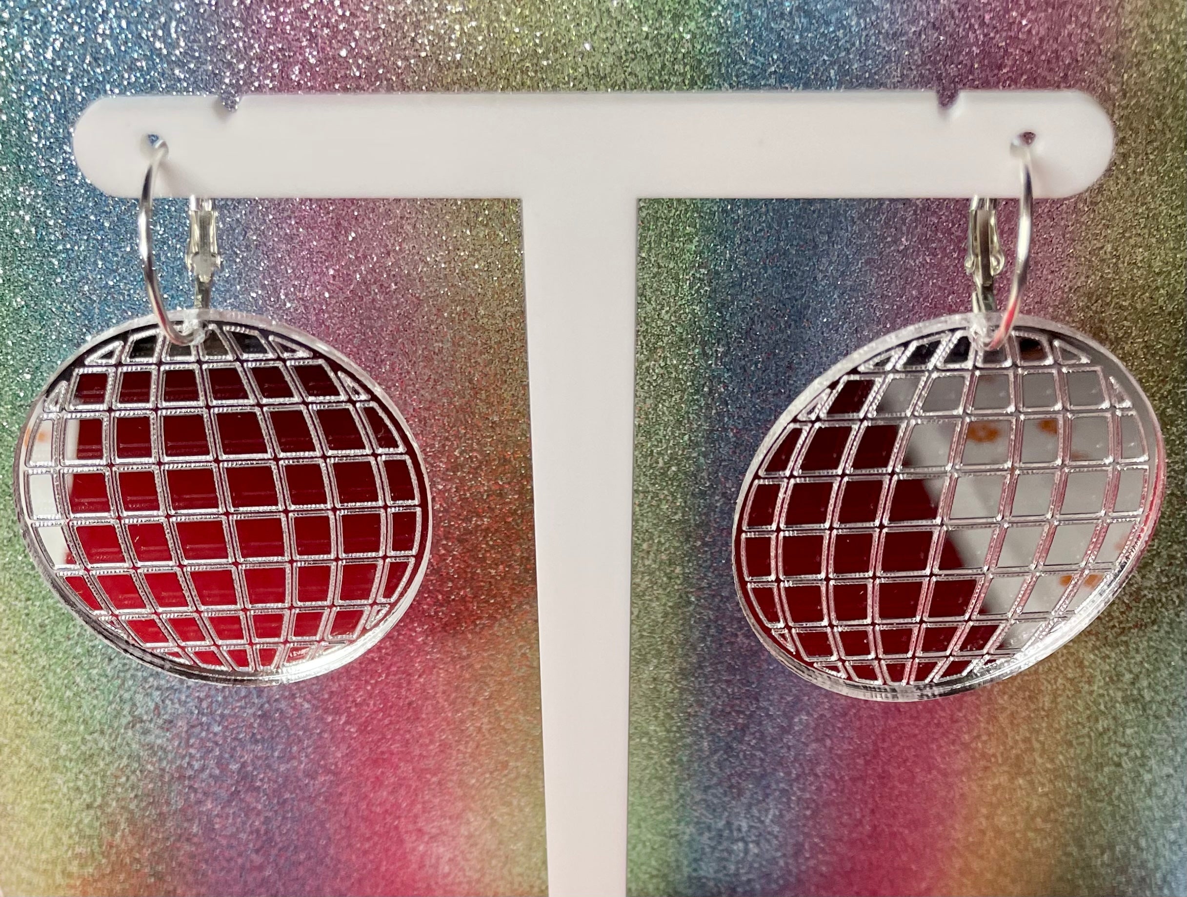 1960s-inspired Mirror Ball Earrings: Dangles or Studs in Various Colors, Nickel & Lead-Free Components, Made to Order in 1-2 Weeks Bijou Her