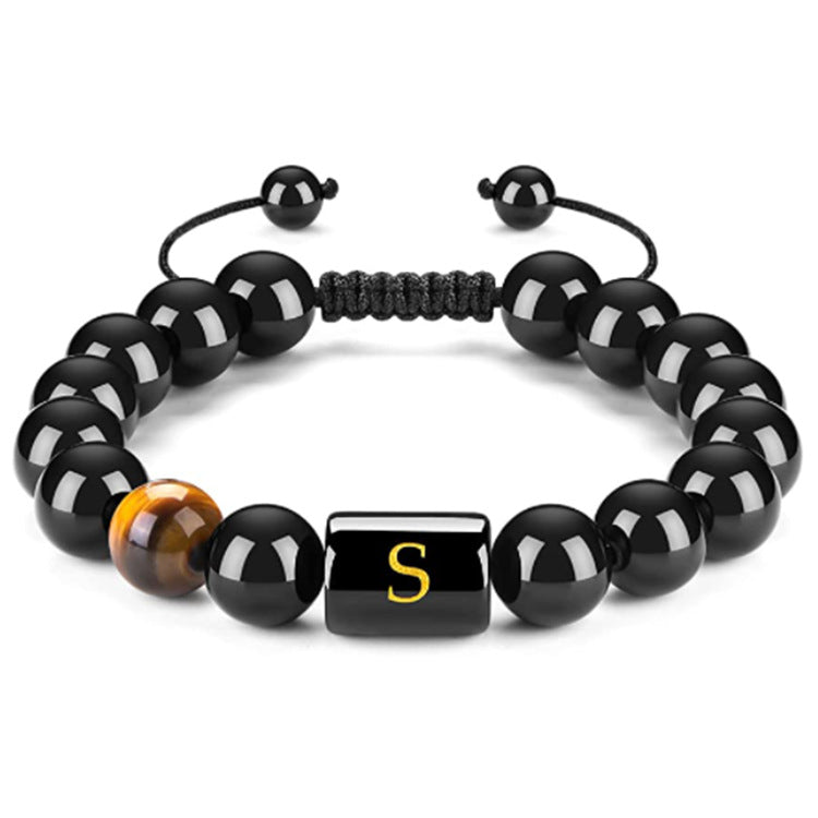 Men's Natural Black Agate Bracelet - 0 - Bijou Her - style -  - 