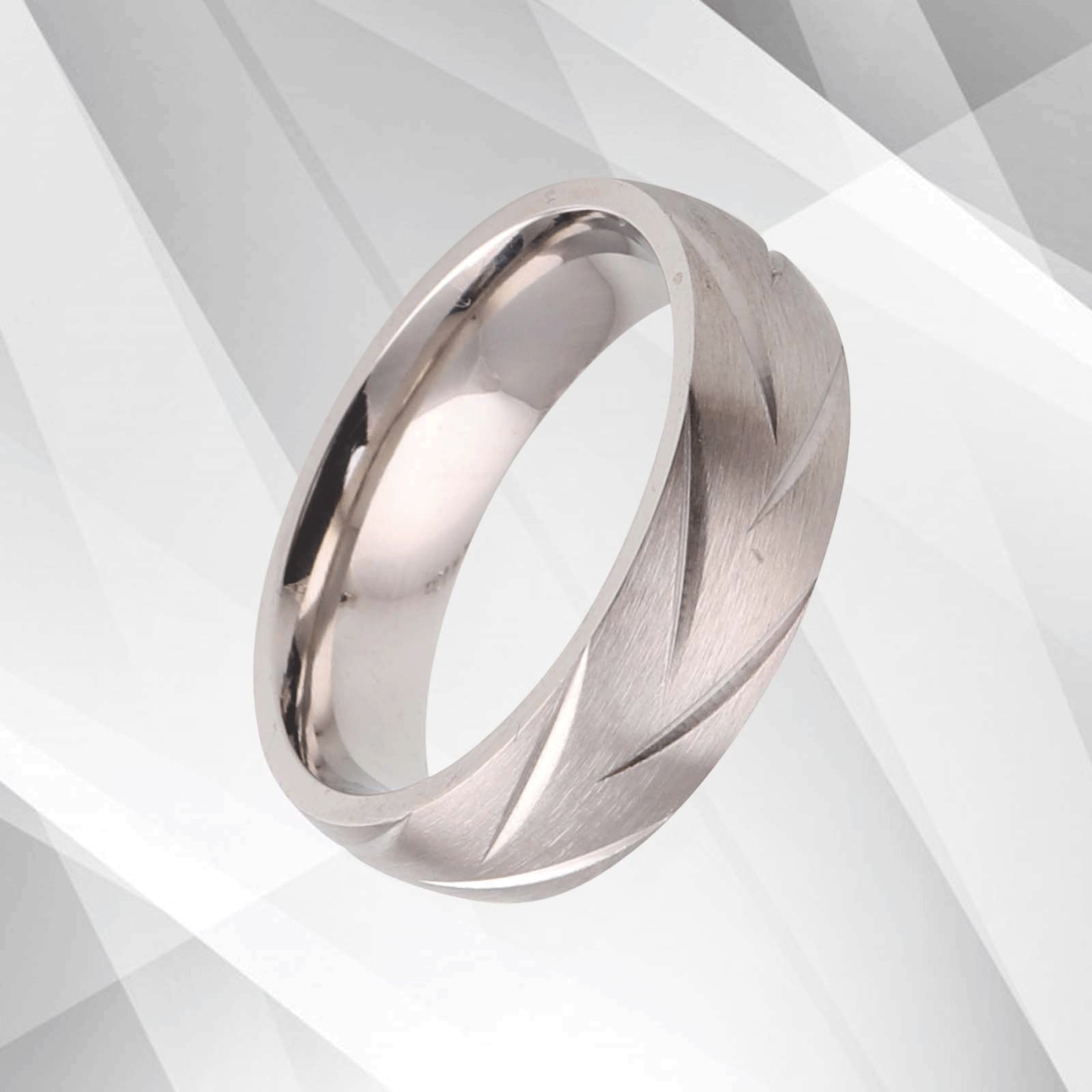 6mm Titanium and White Gold Plated Wedding Band Ring - Comfort Fit for Men's Engagement and Anniversary Gift Bijou Her