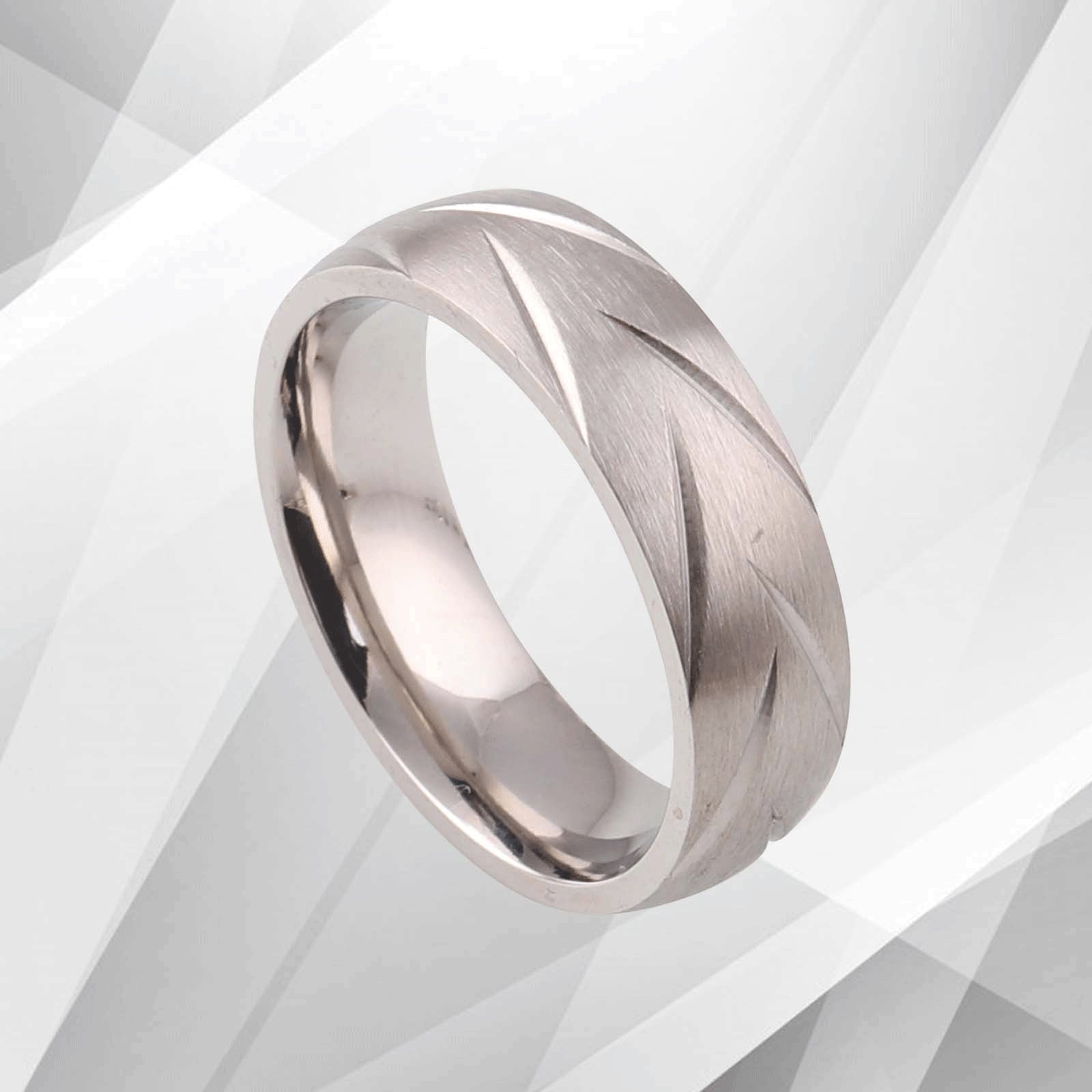 6mm Tungsten Carbide & White Gold Wedding Band Ring - Comfort Fit, Handmade, Men's Engagement Anniversary Gift (NDG10T) Bijou Her