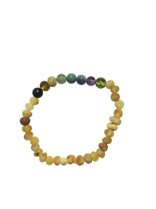 7 Chakras Amber Bracelet for Natural Relief and Energy Boost Bijou Her