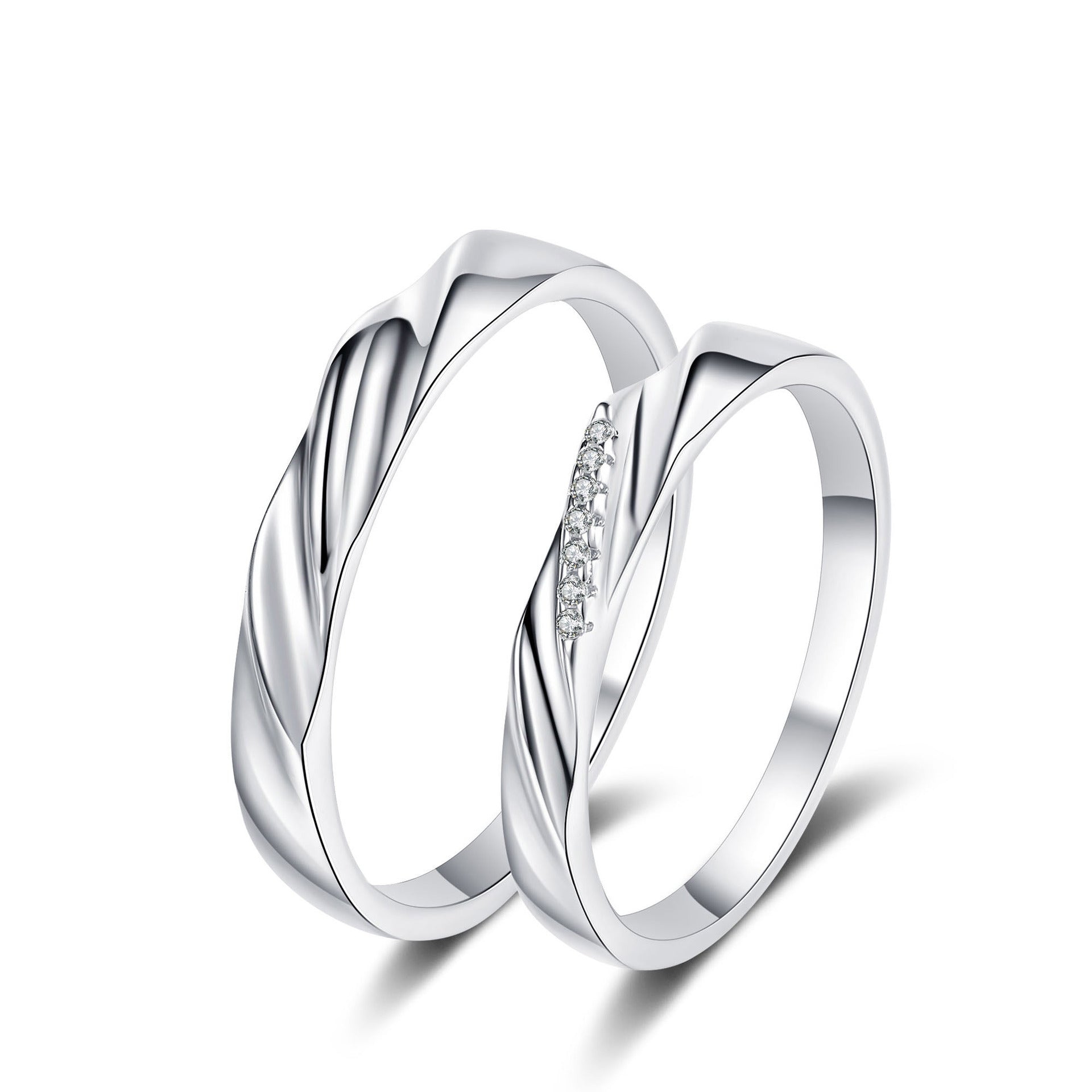 925 Sterling Silver Couple Ring Female Bijou Her