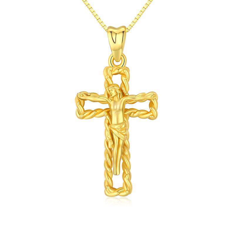 925 Sterling Silver Saint Christopher Jesus Crucifix Cross Religious Oxidized Pendant Necklace Bijou Her