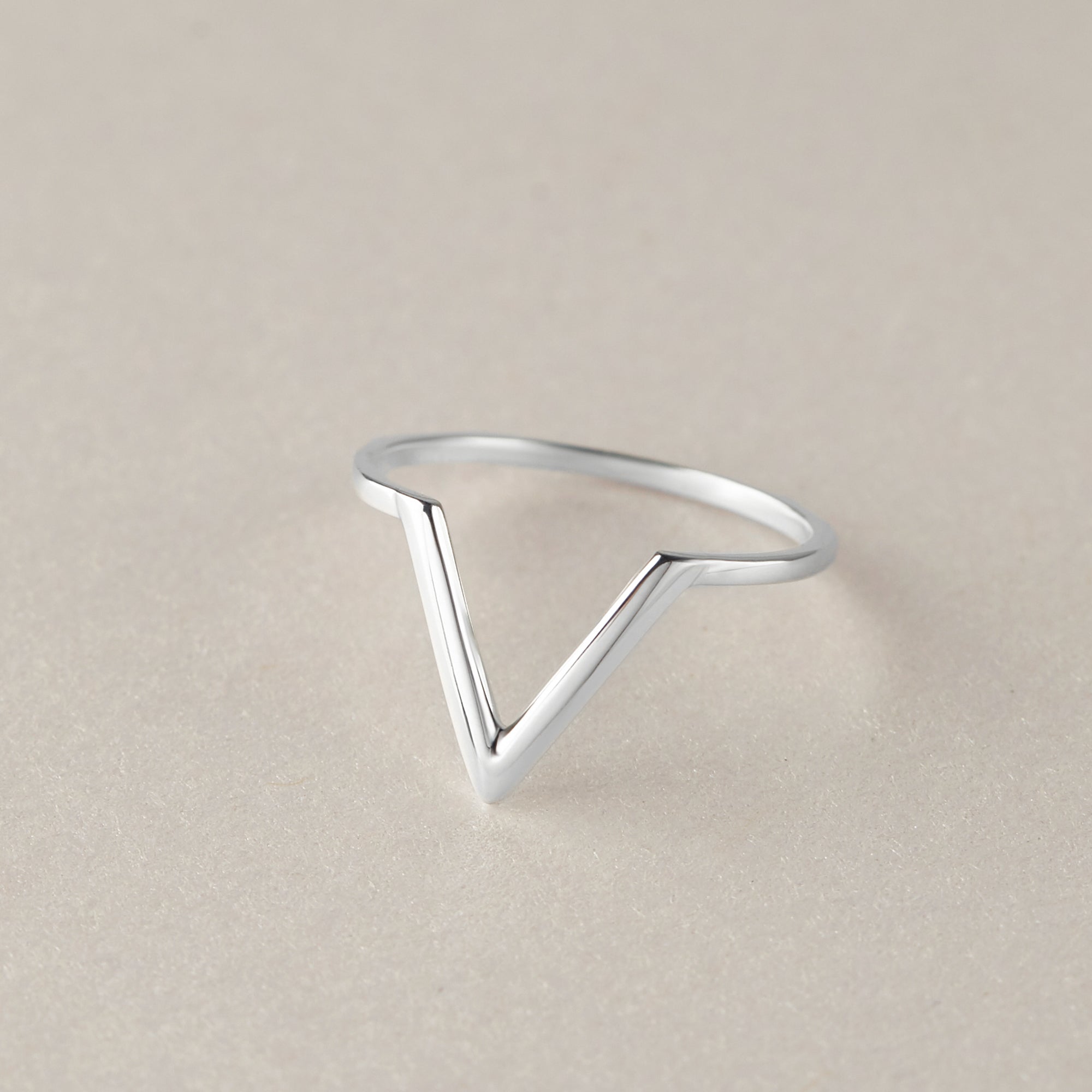 925 Sterling Silver V Ring - Minimalist and Delicate for Daily Wear Bijou Her