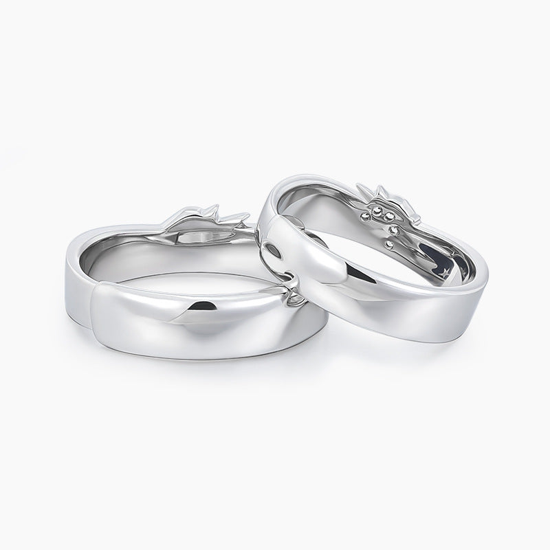 A Pair Of Simple Drip Adjustment Rings For Men And Women Bijou Her