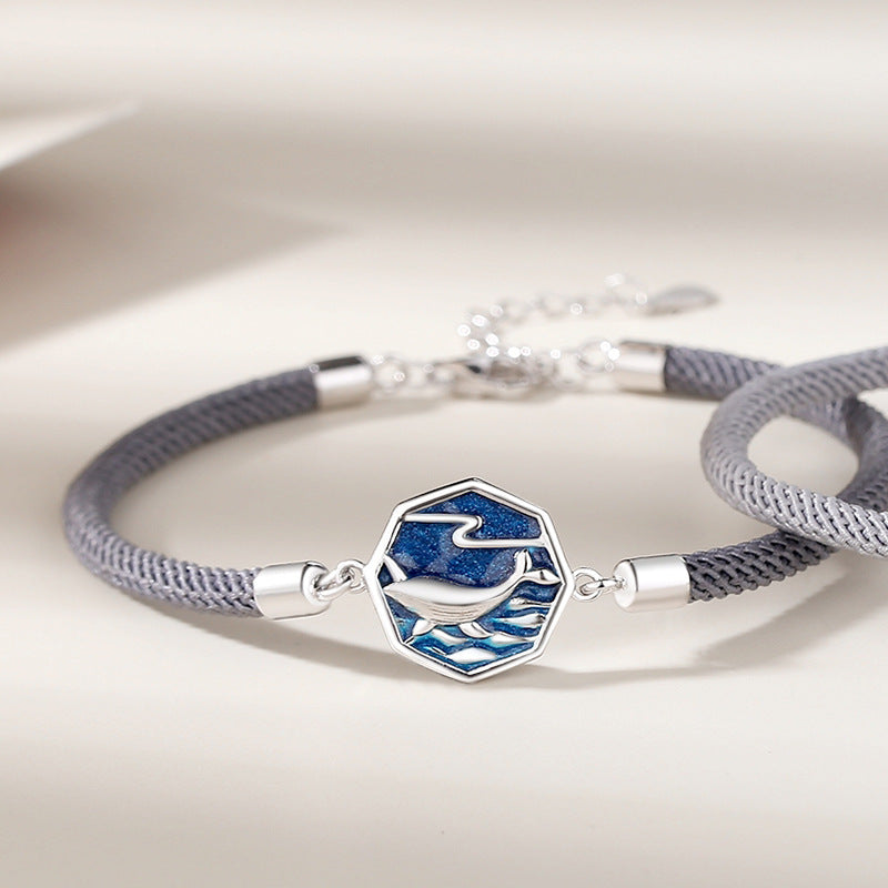 A Pair Of Whale Lovers Bracelets In Sterling Silver Bijou Her