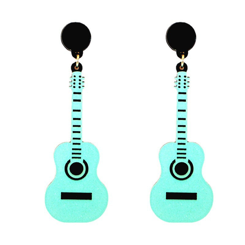 Acrylic Fashion Personality Vintage Guitar-shaped Earrings Bijou Her