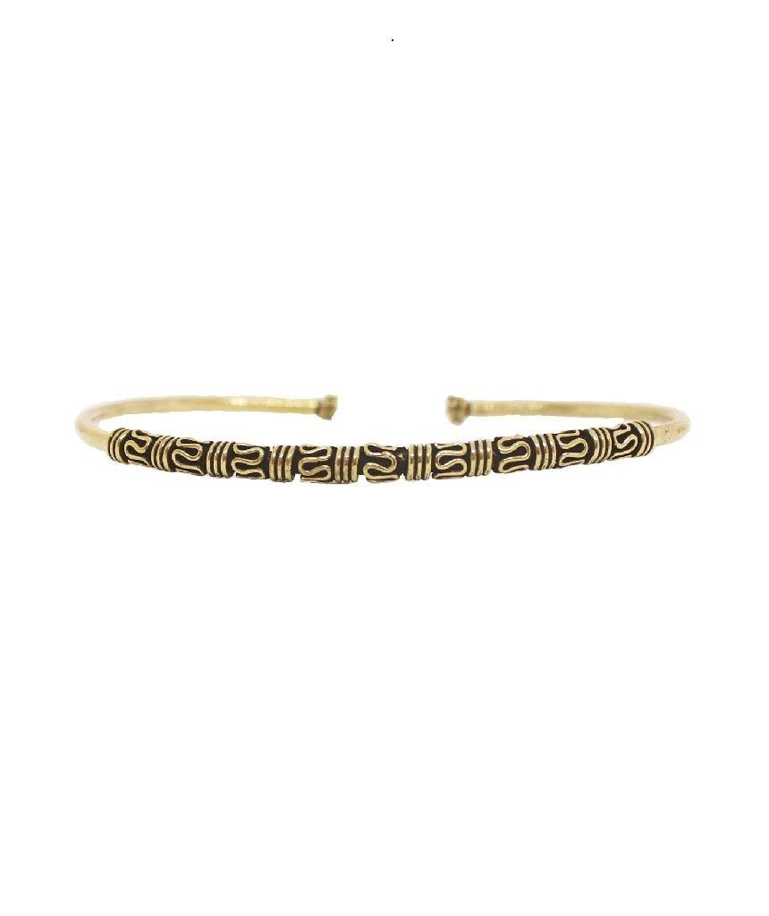 Adjustable Bali Cuff Bracelet - Handmade Minimalist Style in Gold and Silver - Hypoallergenic Brass Jewelry for Sensitive Skin Bijou Her