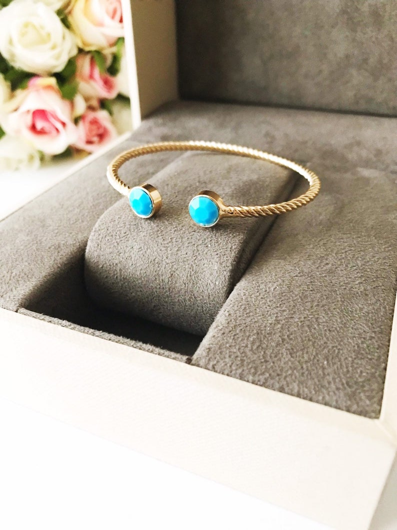 Adjustable Blue Evil Eye Bangle Bracelet Collection - Handmade Gold Charm Jewelry with Hamsa Pendant and Turquoise Beads Bijou Her