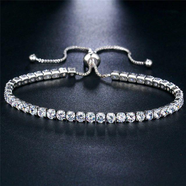 Adjustable CZ Tennis Bracelet - High-Quality Zinc Alloy Jewelry Bijou Her