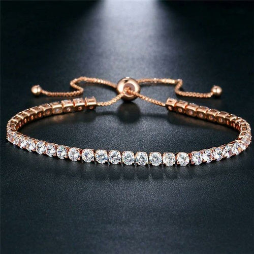 Adjustable CZ Tennis Bracelet - High-Quality Zinc Alloy Jewelry Bijou Her