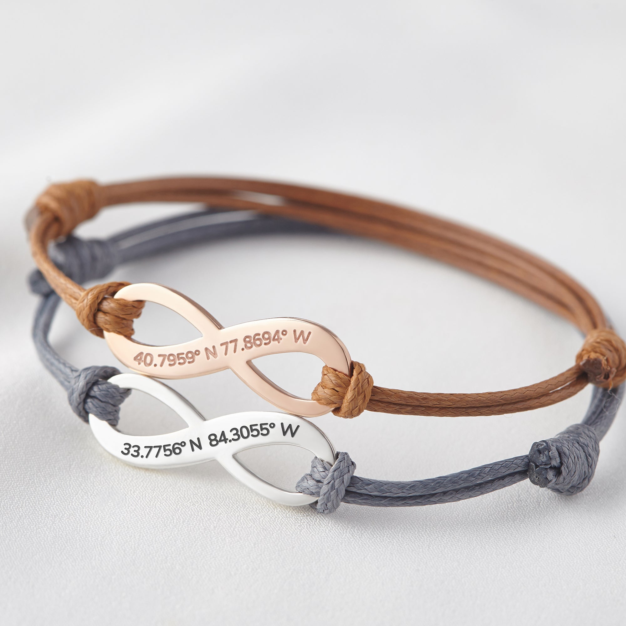 Adjustable Leather Coordinate Bracelet - Latitude Longitude Jewelry for Graduation or Moving Away Gift Bijou Her