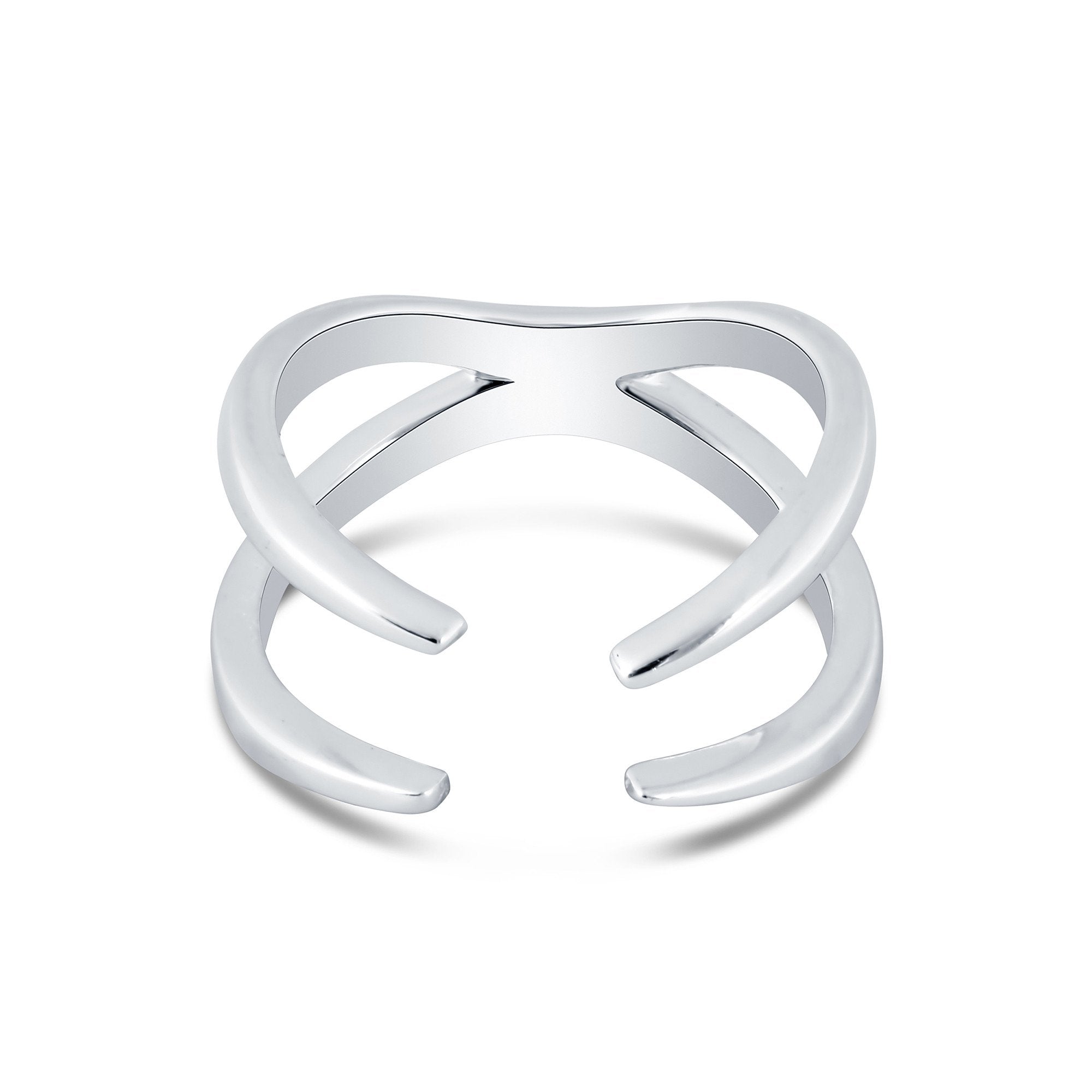 Adjustable Sterling Silver Claw Midi Ring - Hypoallergenic, Width 7mm, Size 2-4 Bijou Her