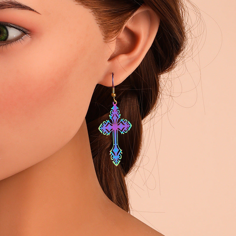 Alloy Cross Pumpkin Head Ice Man Earrings For Women Bijou Her