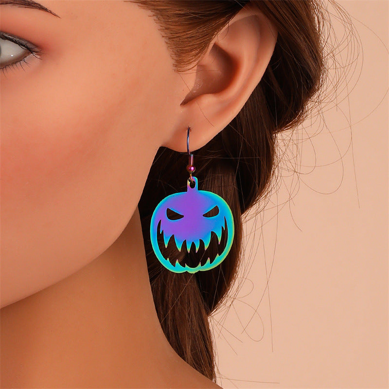 Alloy Cross Pumpkin Head Ice Man Earrings For Women Bijou Her