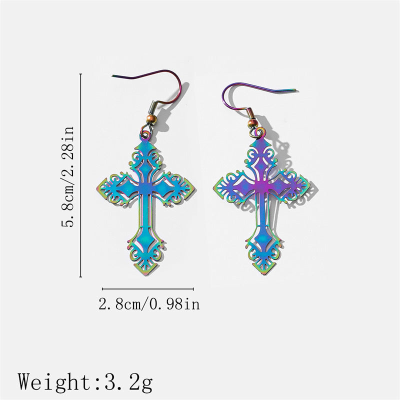 Alloy Cross Pumpkin Head Ice Man Earrings For Women Bijou Her