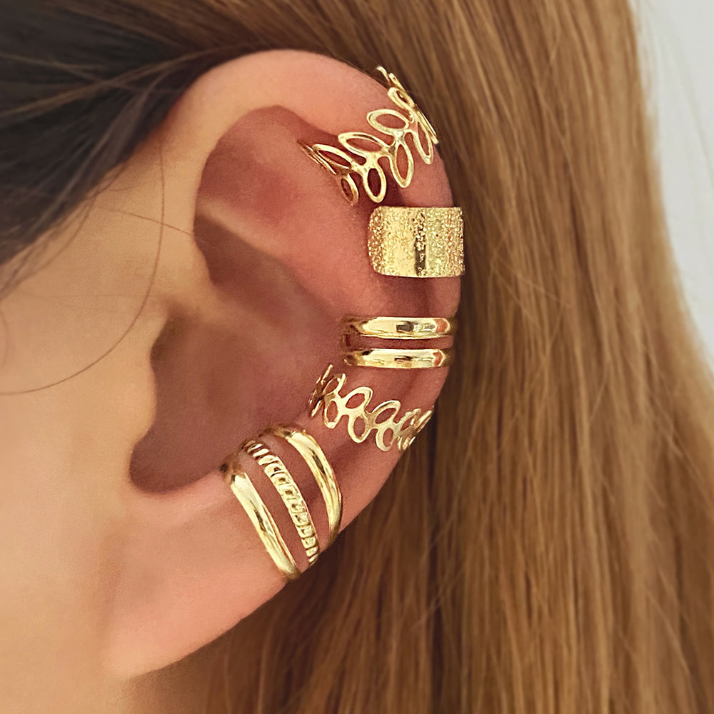 Alloy Frosted Ear Clip Without Hole Bijou Her