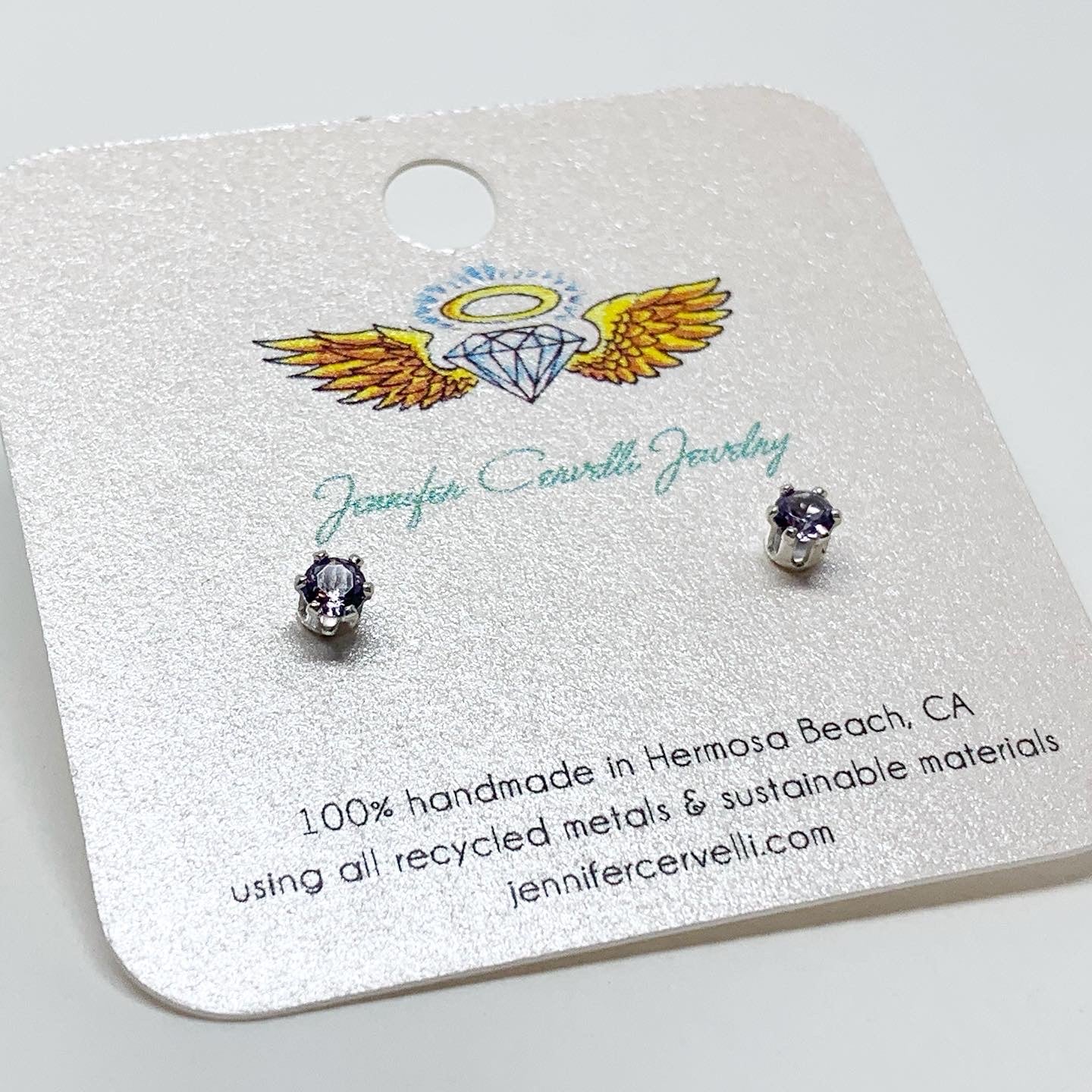 Amethyst Birthstone Stud Earrings - Handmade in California USA
Keywords: Amethyst birthstone jewelry, stud earrings, handmade jewelry, California USA, gemstone jewelry Bijou Her
