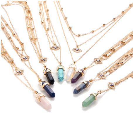 Amethyst and Opal Multilayer Necklace - Balance, Healing, and Creativity Boost Bijou Her