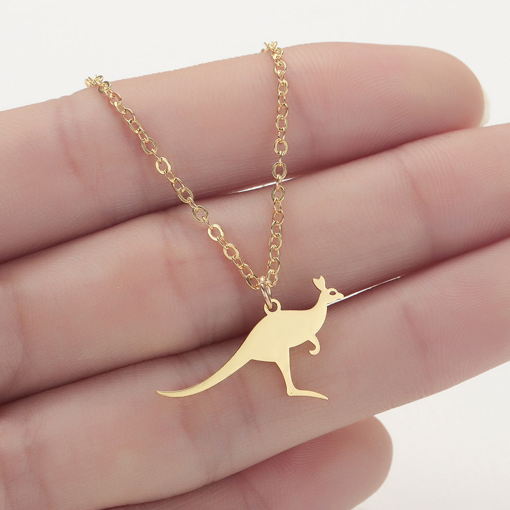 Animal Kangaroo Necklace Clavicle Chain Jewelry Bijou Her