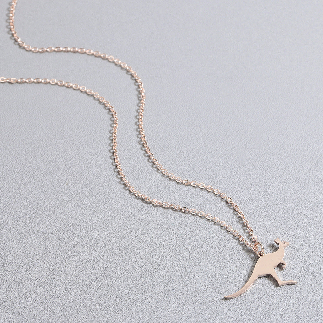 Animal Kangaroo Necklace Clavicle Chain Jewelry Bijou Her