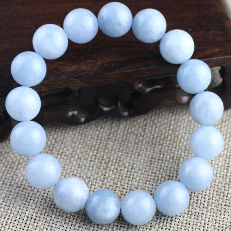 Aquamarine Chalcedony Bracelet Stone Crystal Bijou Her