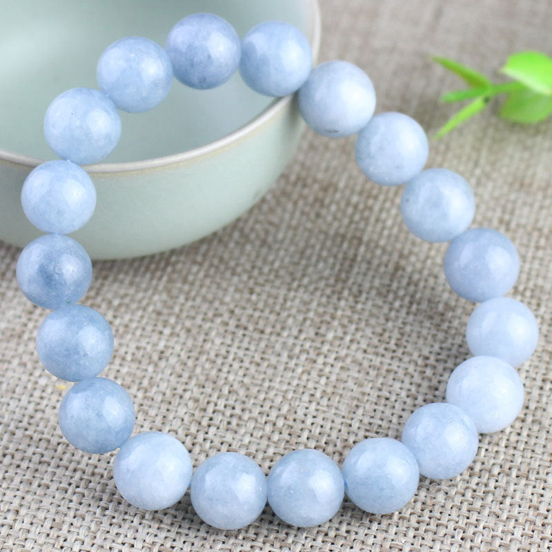 Aquamarine Chalcedony Bracelet Stone Crystal Bijou Her