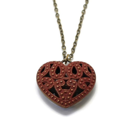 Armored Heart Locket Necklace - Vintage Metal Warrior Jewelry for Women Bijou Her