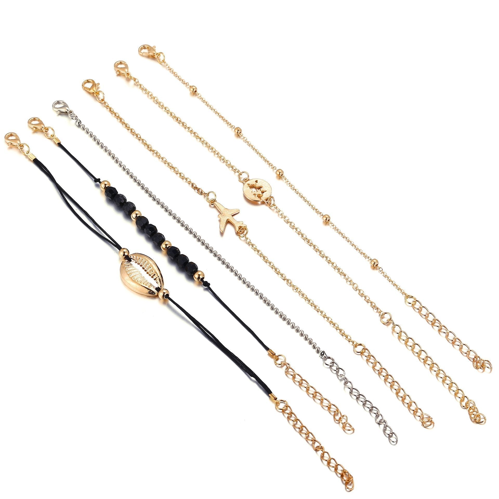 Around the World Bracelet Set - 18K Gold Plated, Made in Italy, Hypoallergenic & Comfort Fit Jewelry Bijou Her