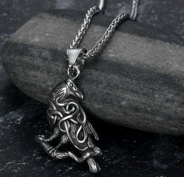 Asgard Crafted Circular Horn Rune Pendant Chain Bijou Her