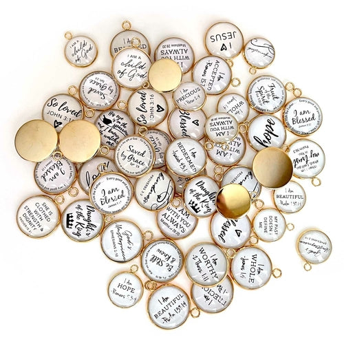Assorted Christian and Scripture Charms for DIY Jewelry - Sets of 12, 50, and More Bijou Her