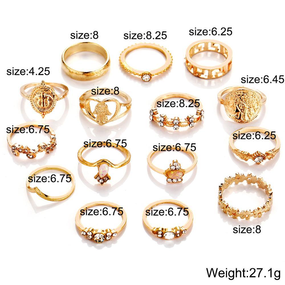 Assorted Ring Set with Austrian Crystals - 18K Gold Plated, Hypoallergenic, Comfort Fit Jewelry from Italy Bijou Her