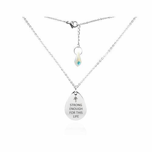 Austrian Crystal Teardrop Necklace with Swarovski Crystal and Stainless Steel Chain Bijou Her