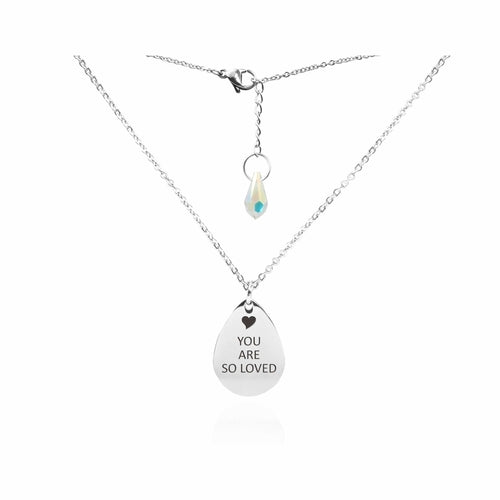 Austrian Crystal Teardrop Necklace with Swarovski Crystal and Stainless Steel Chain Bijou Her